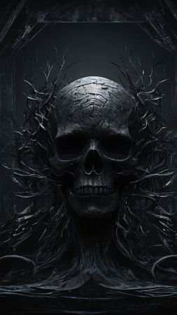 skull wallpaper, bone, macabre, background for mobile wallpaper (vertical)