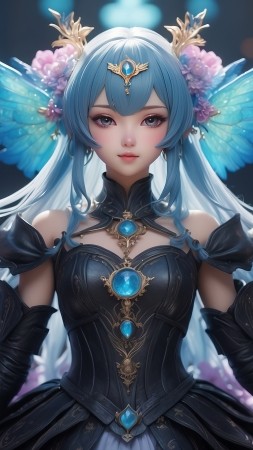 anime girl wallpaper, magical, fantasy, background for mobile wallpaper (vertical)