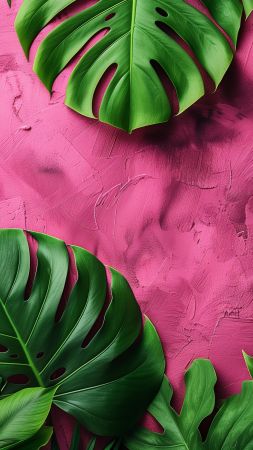 fern wallpaper, blush pink, tropical plant, background for mobile wallpaper (vertical)