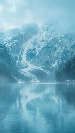 mountains wallpaper, serene lake, alpine scenery, background for mobile wallpaper (vertical)
