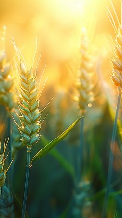 spikelet wallpaper, golden hour, horizon, background for mobile wallpaper (vertical)