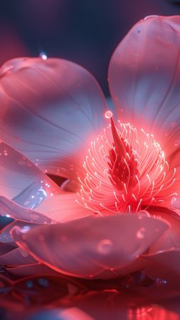 iPhone 16 wallpaper, magnolia blossom, bold colors, background for mobile wallpaper (vertical)