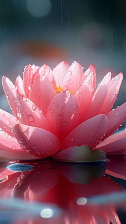 iPhone 16 wallpaper, blooming lotus, bright pink, background for mobile wallpaper (vertical)