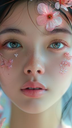 anime girl wallpaper, spring, vibrant colors, background for mobile wallpaper (vertical)