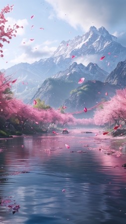 blossom wallpaper, scenic, spring, background for mobile wallpaper (vertical)