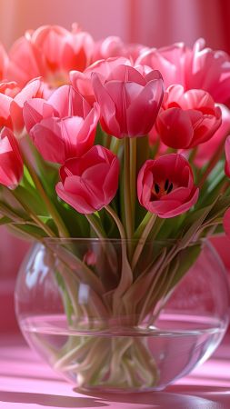 tulips wallpaper, flowers, garden, background for mobile wallpaper (vertical)