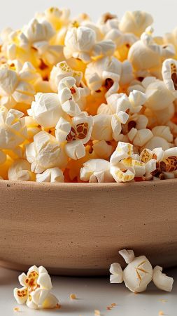 popcorn wallpaper, fluffy, cinema, background for mobile wallpaper (vertical)
