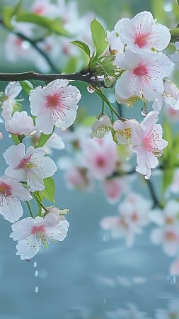 blossom wallpaper, cherry blossom, springtime, background for mobile wallpaper (vertical)