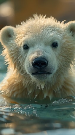 bear wallpaper, wildlife, cute, background for mobile wallpaper (vertical)