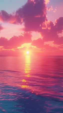 beach wallpaper, sunset, twilight, background for mobile wallpaper (vertical)