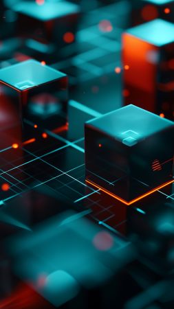 cubes wallpaper, geometric shapes, modern, background for mobile wallpaper (vertical)