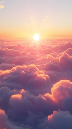 clouds wallpaper, dusk, evening, background for mobile wallpaper (vertical)