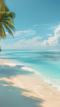 beach wallpaper, shoreline, coast, background for mobile wallpaper (vertical)