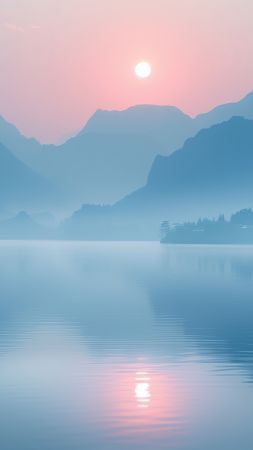 mountains wallpaper, lake, serene, background for mobile wallpaper (vertical)
