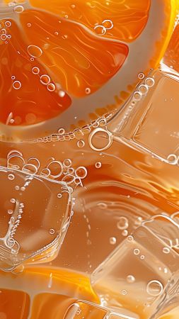orange wallpaper, ice, cold, background for mobile wallpaper (vertical)