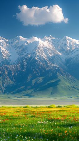 mountains wallpaper, valleys, scenic views, background for mobile wallpaper (vertical)