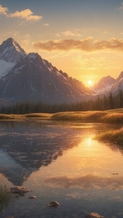 mountains wallpaper, dusk, evening, background for mobile wallpaper (vertical)