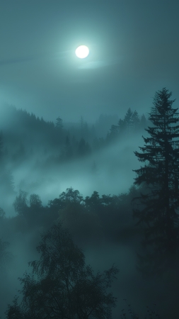 forest wallpaper, night sky, serene nighttime, background for mobile wallpaper (vertical)