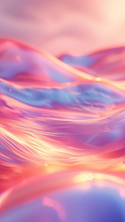 waves wallpaper, pink sunset, pastel colors, background for mobile wallpaper (vertical)