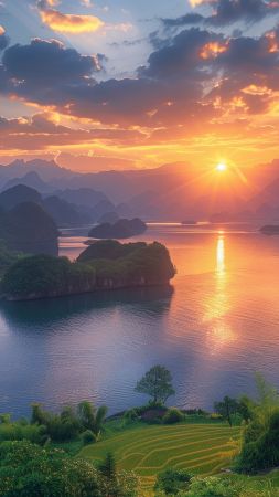 mountains wallpaper, village, rural, background for mobile wallpaper (vertical)