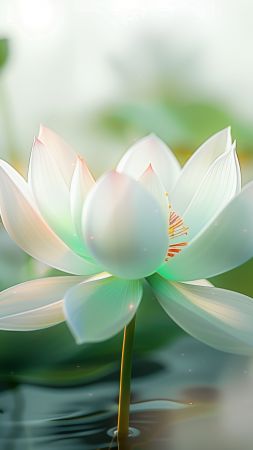 lily wallpaper, white flower, aquatic plant, background for mobile wallpaper (vertical)