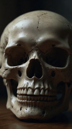 skull wallpaper, skeleton, creepy, background for mobile wallpaper (vertical)