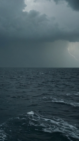 sea wallpaper, ocean waves, dark clouds, background for mobile wallpaper (vertical)