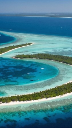 sea wallpaper, coastline, tropical, background for mobile wallpaper (vertical)