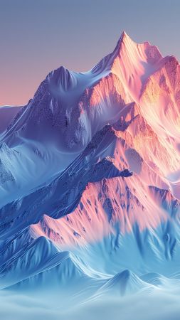 mountains wallpaper, winter landscape, frozen terrain, background for mobile wallpaper (vertical)