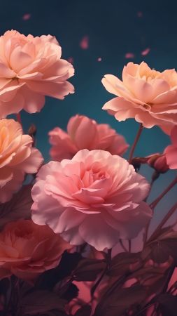 roses wallpaper, blooming, romance, background for mobile wallpaper (vertical)