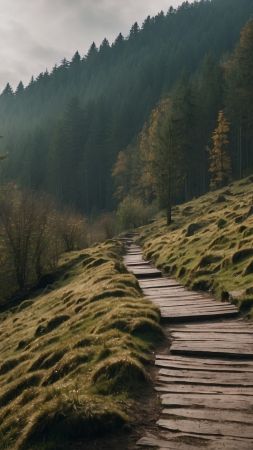 forest wallpaper, tree, greenery, background for mobile wallpaper (vertical)