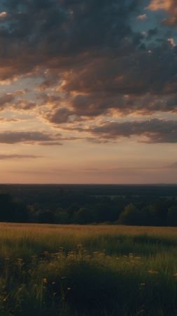 forest wallpaper, twilight, nature, background for mobile wallpaper (vertical)