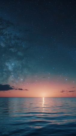 sea wallpaper, starlit sky, Milky Way, background for mobile wallpaper (vertical)