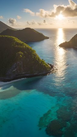 sea wallpaper, paradise, beach, background for mobile wallpaper (vertical)