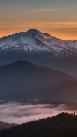 mountains wallpaper, snowy peaks, alpine scenery, background for mobile wallpaper (vertical)