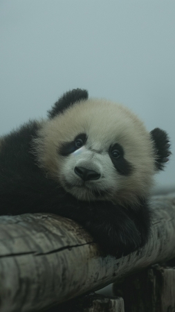 giant panda wallpaper, adorable, cute, background for mobile wallpaper (vertical)