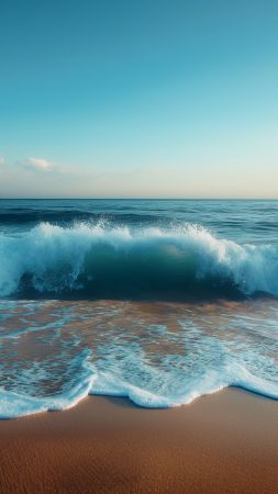 sunny beach wallpaper, surf, seaside, background for mobile wallpaper (vertical)