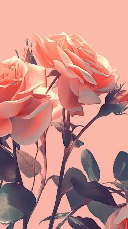 rose wallpaper, romantic, flower, background for mobile wallpaper (vertical)