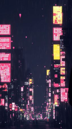 japan wallpaper, cyberpunk, city, background for mobile wallpaper (vertical)