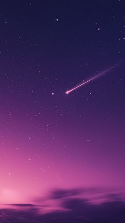 shooting star wallpaper, cosmos, night sky, background for mobile wallpaper (vertical)