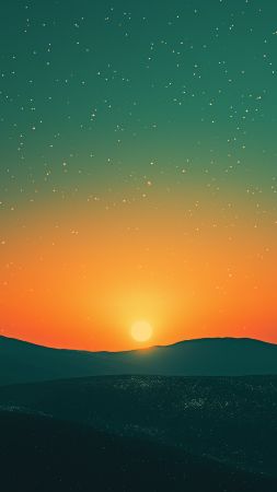 space wallpaper, sunset, minimalist, background for mobile wallpaper (vertical)