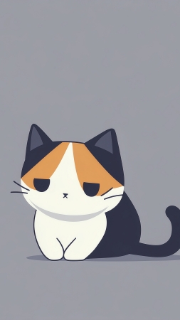 kitten wallpaper, cute, solid color background, background for mobile wallpaper (vertical)