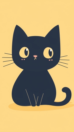 kitten wallpaper, minimalist, solid color background, background for mobile wallpaper (vertical)