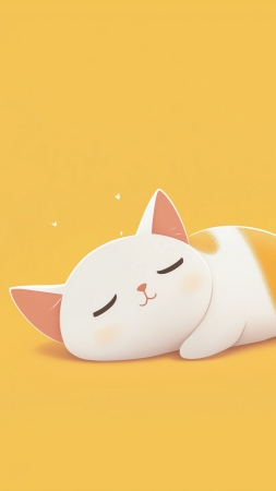 kitten wallpaper, minimalist, solid color background, background for mobile wallpaper (vertical)