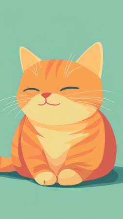 kitten wallpaper, cute, solid color background, background for mobile wallpaper (vertical)