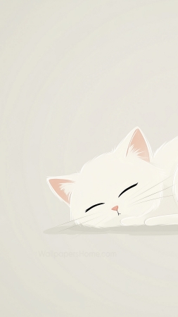 kitten wallpaper, minimalist, solid color background, background for mobile wallpaper (vertical)