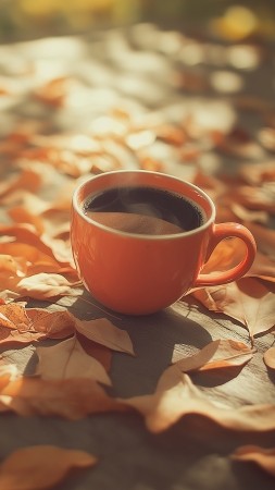 fall wallpaper, calm, orange, background for mobile wallpaper (vertical)