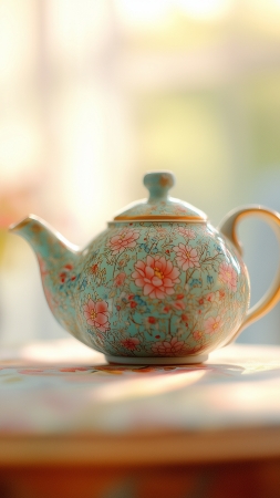 teapot wallpaper, vintage, nostalgic, background for mobile wallpaper (vertical)