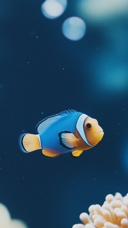 tropical fish wallpaper, underwater ecosystem, colorful fish, background for mobile wallpaper (vertical)