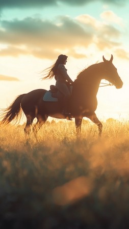 horseriding wallpaper, countryside, horse riding, background for mobile wallpaper (vertical)